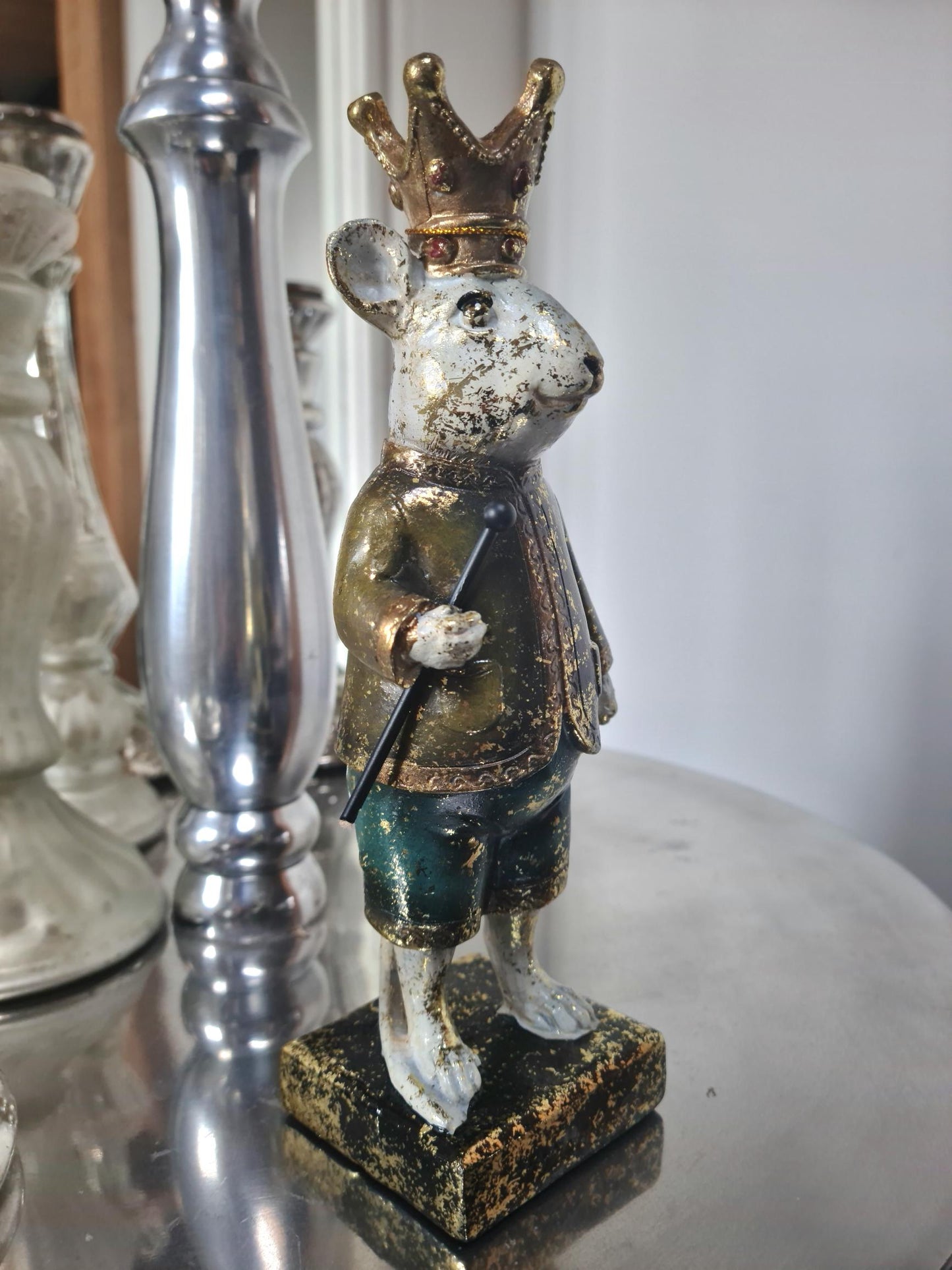 Clayre & Eef | Beeld Muis Goud 9x7x23 cm