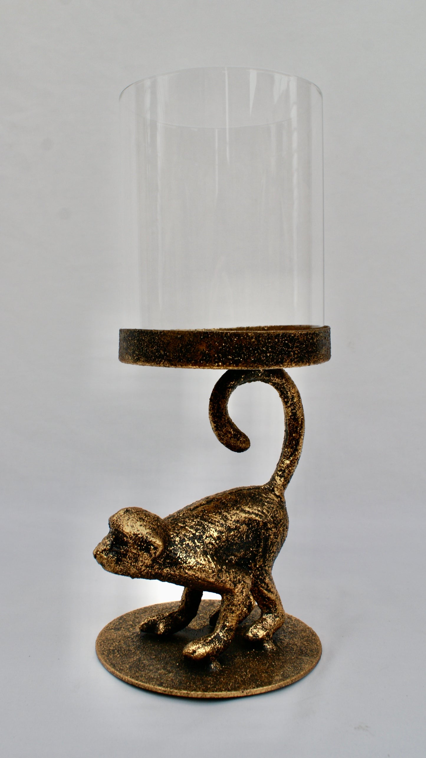 Kandelaar Goud Aap 13x28 cm