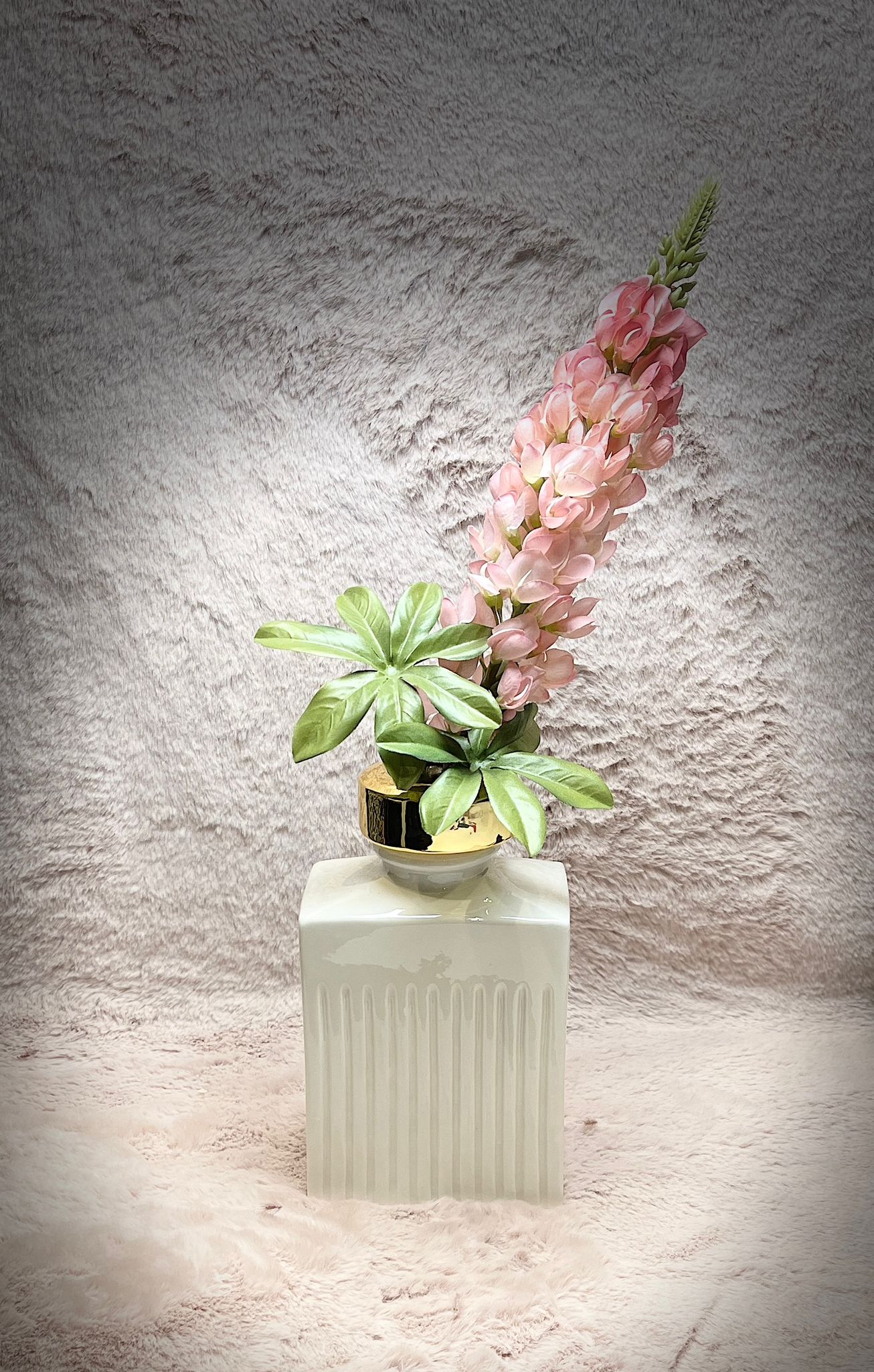 Housevitamin | Vaas Goud/Wit/Keramiek  H 25 cm
