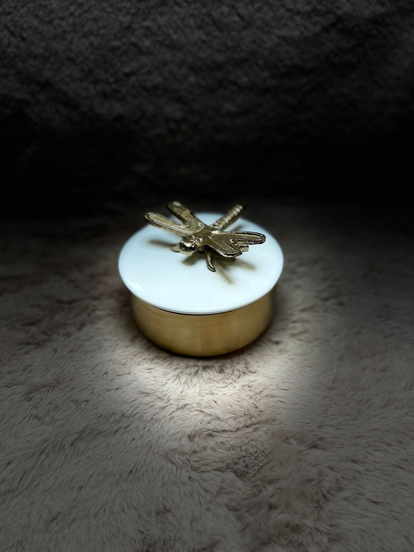 Housevitamin | Box Libelle Goud/Wit 14x10 cm