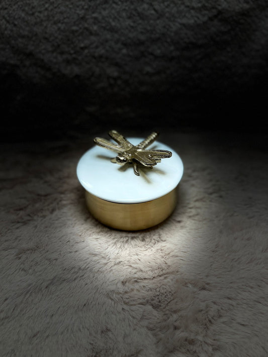 Housevitamin | Box Libelle Goud/Wit 14x10 cm