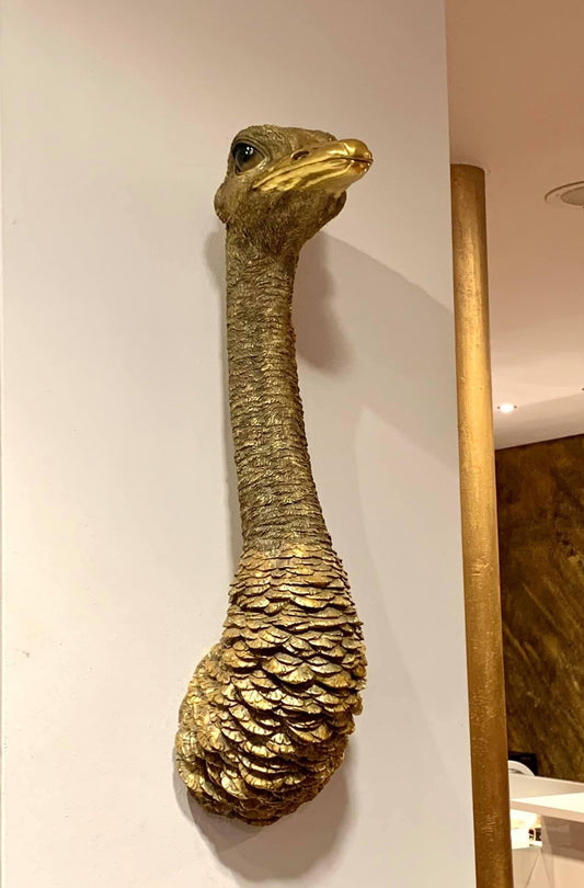 Imhof & Stevens | Struisvogel Goud wanddecoratie H 72 cm