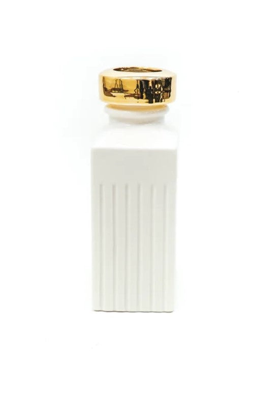 Housevitamin | Vaas Goud/Wit/Keramiek  H 25 cm