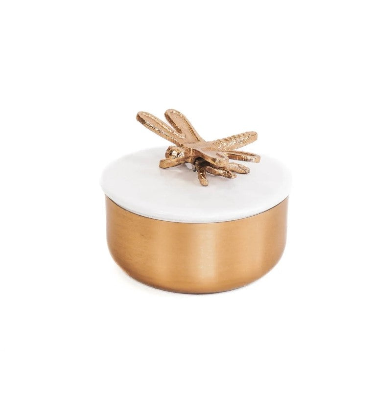 Housevitamin | Box Libelle Goud/Wit 14x10 cm